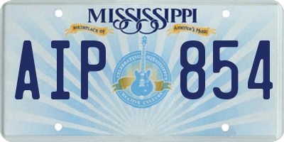 MS license plate AIP854