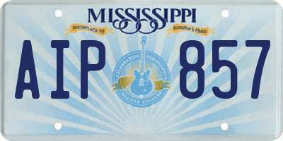 MS license plate AIP857