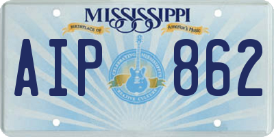 MS license plate AIP862