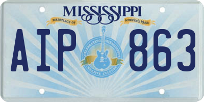 MS license plate AIP863