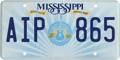 MS license plate AIP865