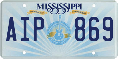 MS license plate AIP869
