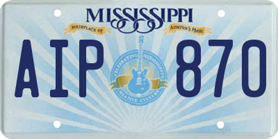 MS license plate AIP870
