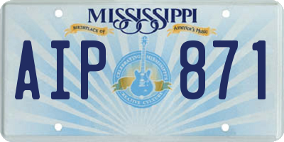 MS license plate AIP871