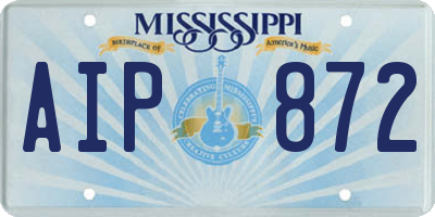 MS license plate AIP872