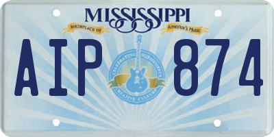 MS license plate AIP874