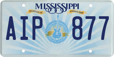 MS license plate AIP877