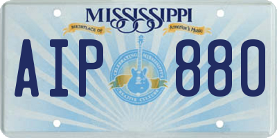 MS license plate AIP880