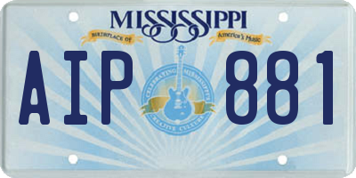 MS license plate AIP881