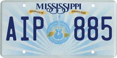 MS license plate AIP885