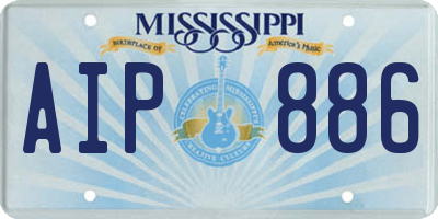 MS license plate AIP886