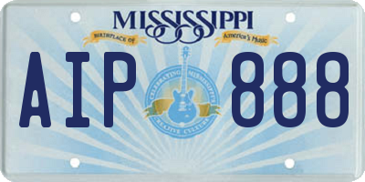MS license plate AIP888