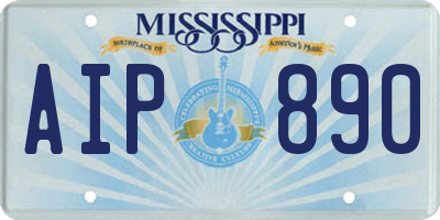MS license plate AIP890