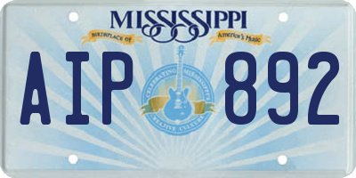 MS license plate AIP892