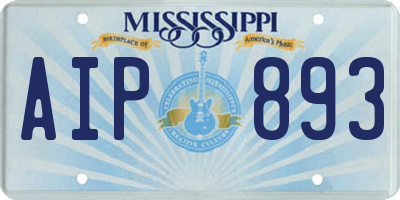 MS license plate AIP893