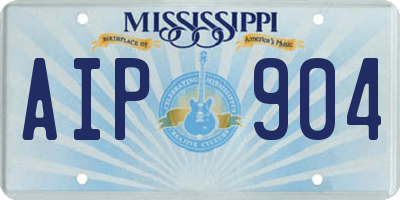 MS license plate AIP904