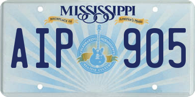 MS license plate AIP905