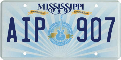 MS license plate AIP907
