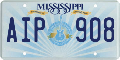 MS license plate AIP908