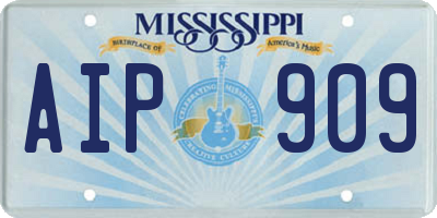 MS license plate AIP909