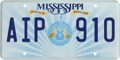 MS license plate AIP910