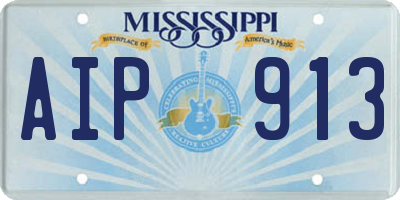 MS license plate AIP913