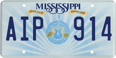 MS license plate AIP914