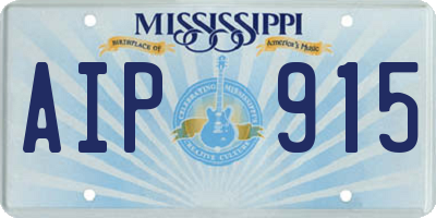 MS license plate AIP915