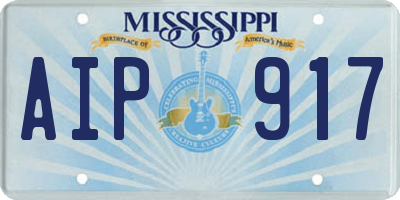 MS license plate AIP917