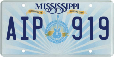 MS license plate AIP919
