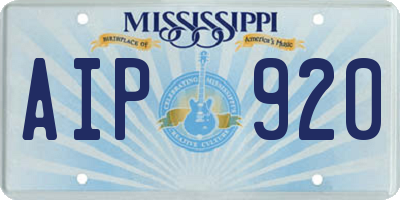 MS license plate AIP920
