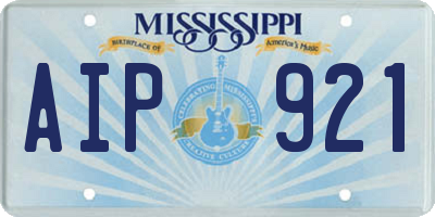 MS license plate AIP921