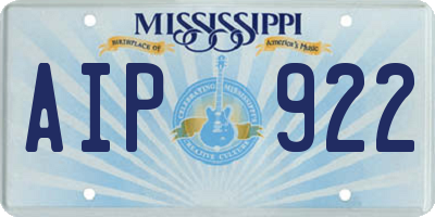 MS license plate AIP922