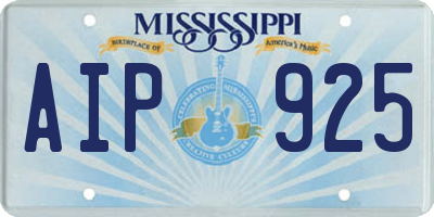 MS license plate AIP925