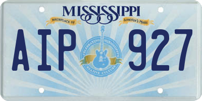 MS license plate AIP927