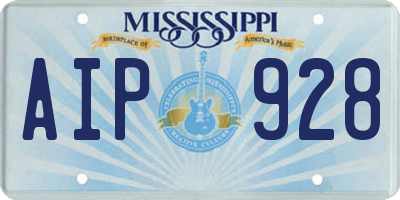 MS license plate AIP928
