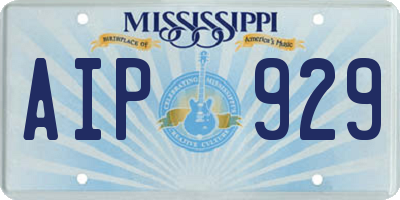 MS license plate AIP929