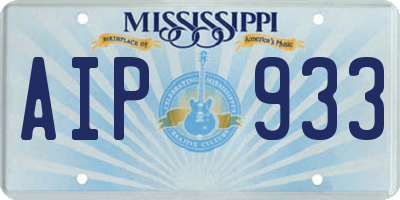 MS license plate AIP933