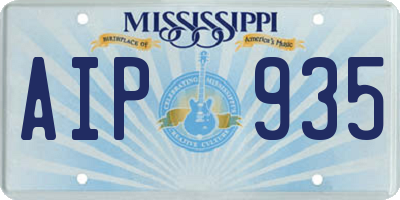 MS license plate AIP935