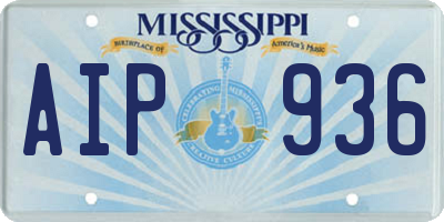 MS license plate AIP936