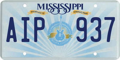 MS license plate AIP937