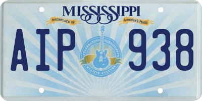 MS license plate AIP938