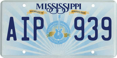 MS license plate AIP939
