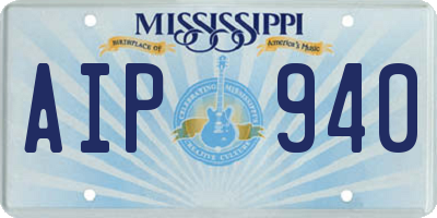 MS license plate AIP940