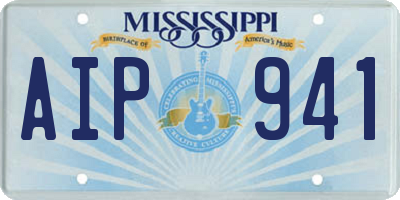 MS license plate AIP941