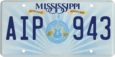 MS license plate AIP943