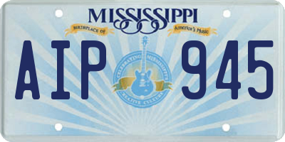 MS license plate AIP945
