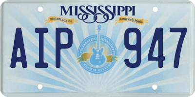 MS license plate AIP947