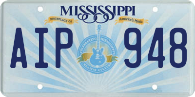 MS license plate AIP948