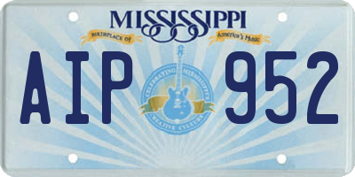 MS license plate AIP952